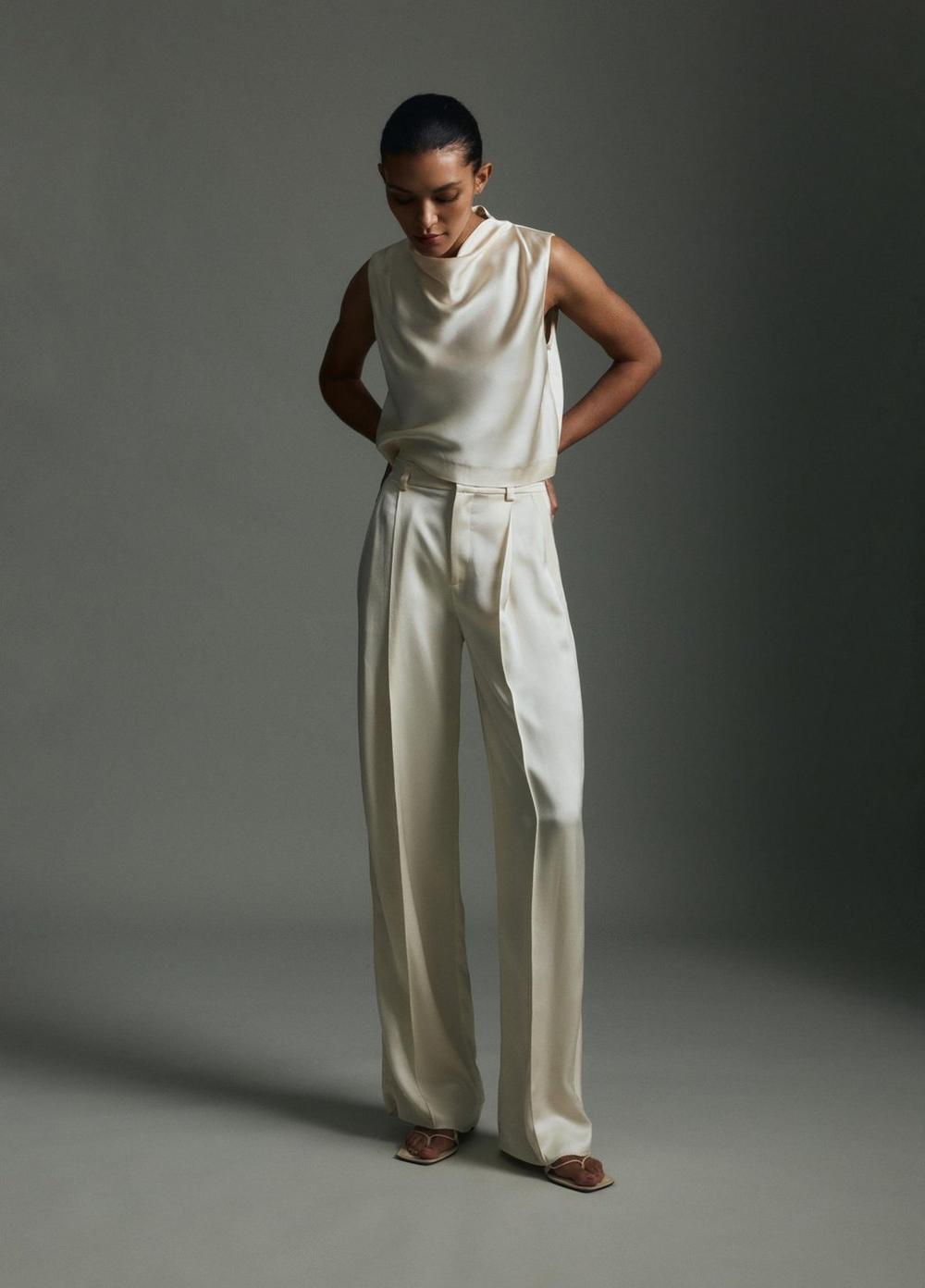 Vince Satin High-Waist Trouser - Pants & Shorts