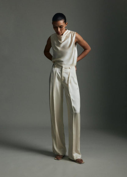 Vince Satin High-Waist Trouser - Pants & Shorts