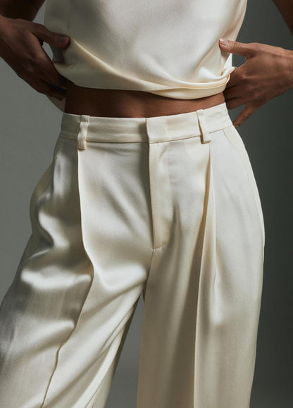 Vince Satin High-Waist Trouser - Pants & Shorts