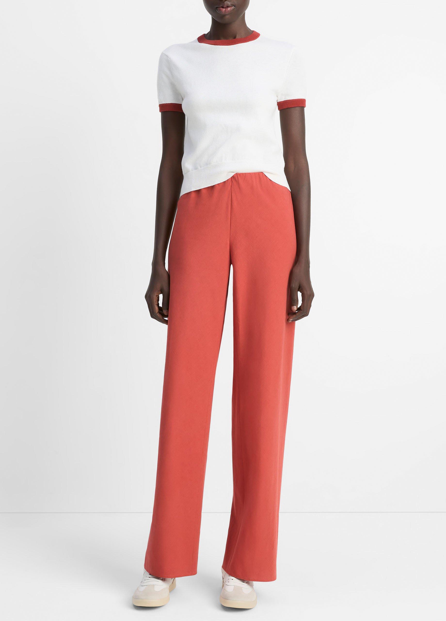 Vince Colette High-Rise Cotton & Linen-Blend Bias Pant - Pants & Shorts