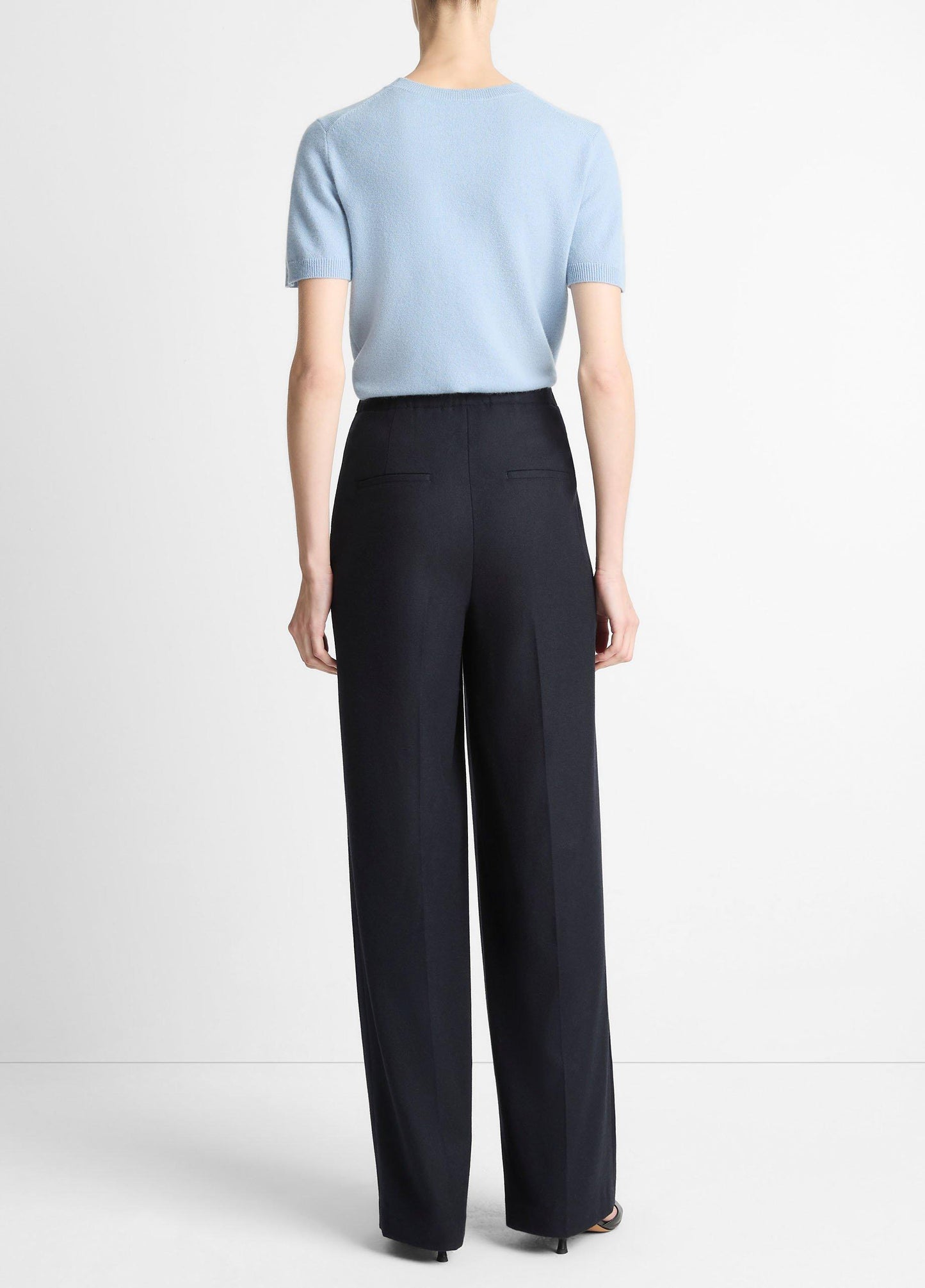 Vince Italian Wool-Blend Pleated Wide-Leg Trouser - Pants & Shorts