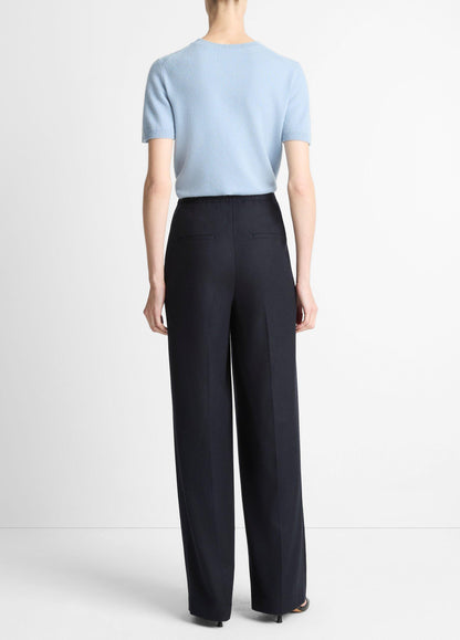 Vince Italian Wool-Blend Pleated Wide-Leg Trouser - Pants & Shorts