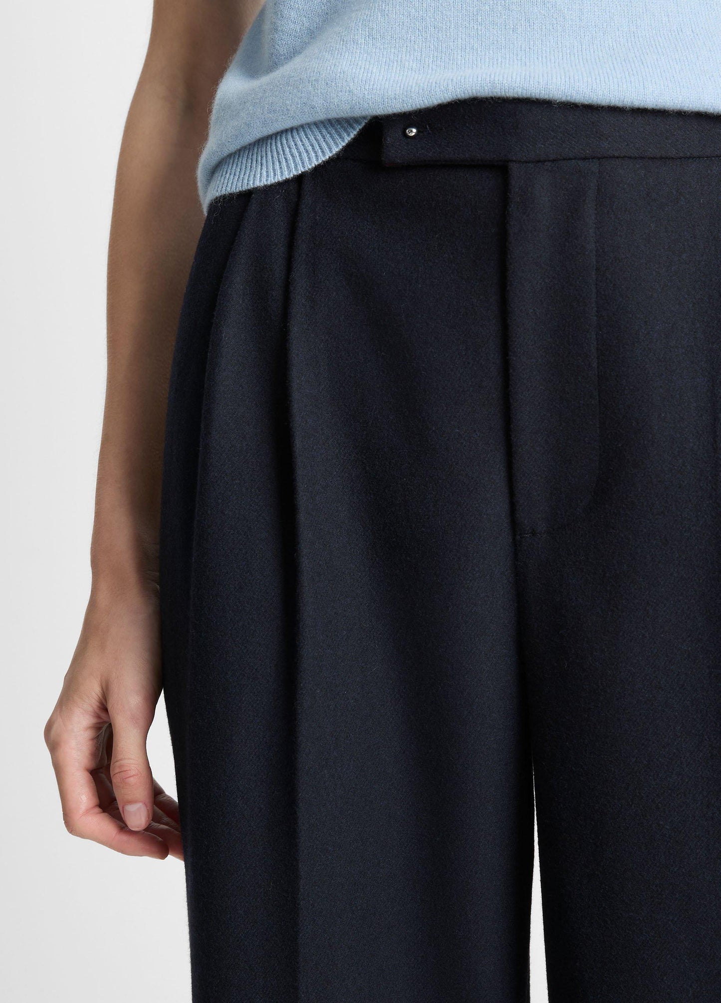 Vince Italian Wool-Blend Pleated Wide-Leg Trouser - Pants & Shorts