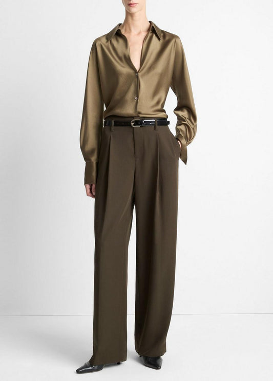 Vince High-Waist Pleated Trouser - Pants & Shorts
