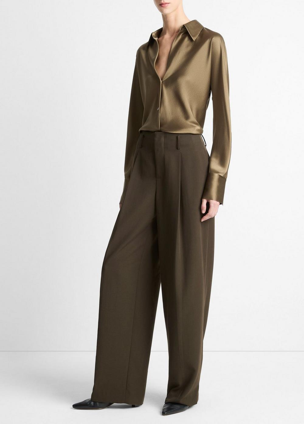 Vince High-Waist Pleated Trouser - Pants & Shorts