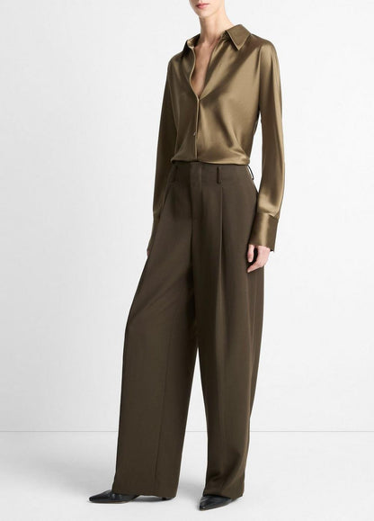 Vince High-Waist Pleated Trouser - Pants & Shorts