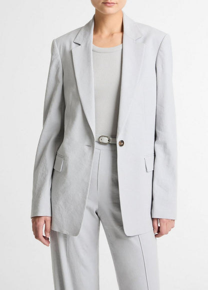 Vince Linen-Blend Single-Breasted Blazer - Jackets & Outerwear