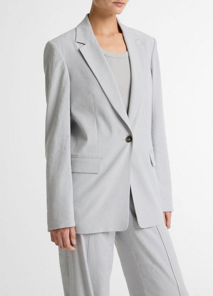 Vince Linen-Blend Single-Breasted Blazer - Jackets & Outerwear