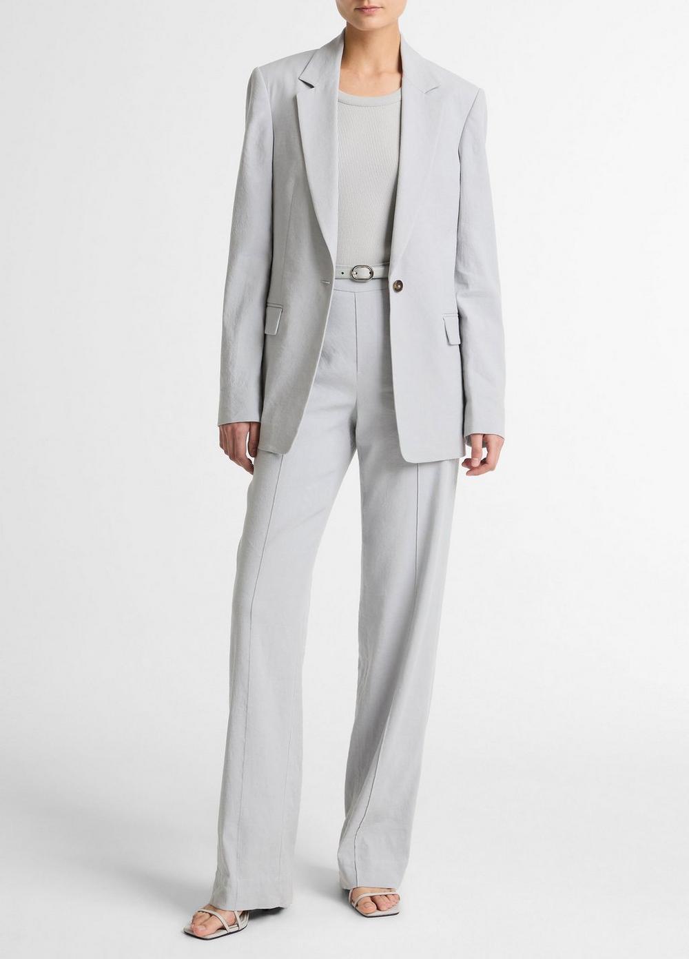 Vince Linen-Blend Single-Breasted Blazer - Jackets & Outerwear