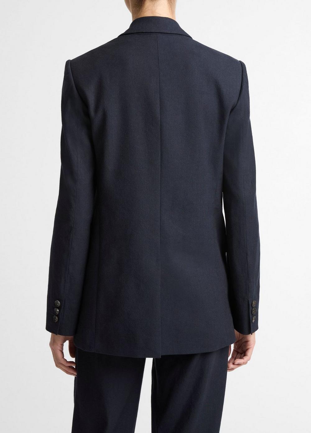 Vince Linen-Blend Single-Breasted Blazer - Jackets & Outerwear