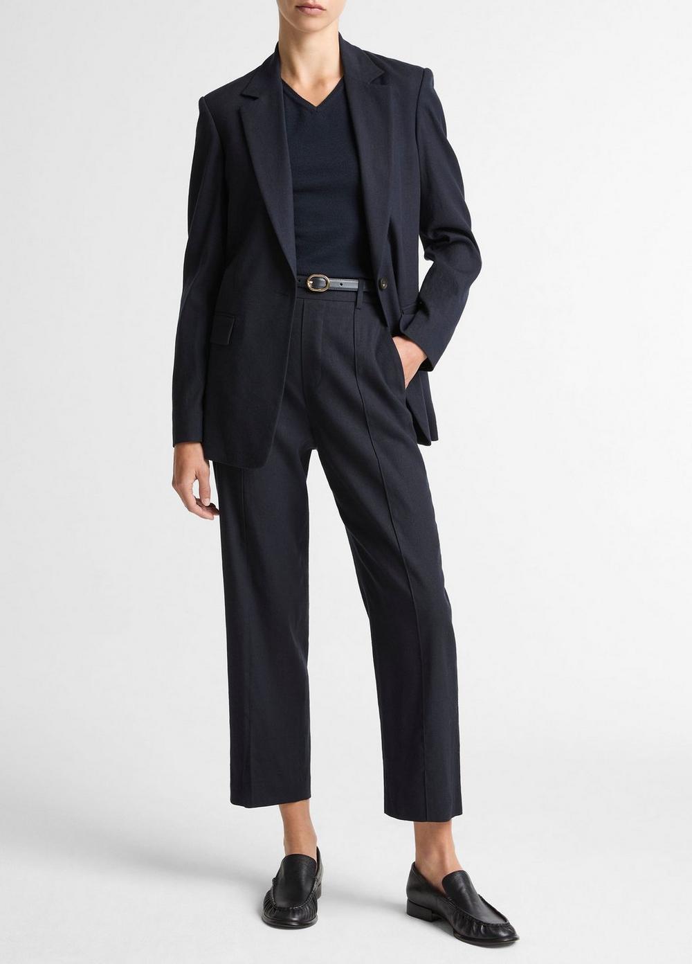 Vince Linen-Blend Single-Breasted Blazer - Jackets & Outerwear
