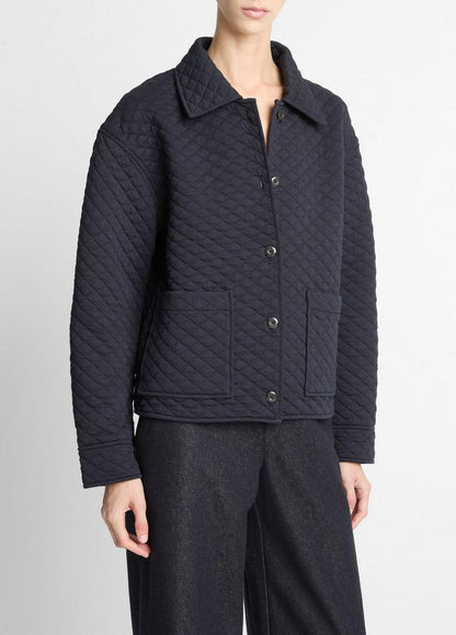 Vince Quilted Cotton-Blend Collared Jacket - Jackets & Outerwear