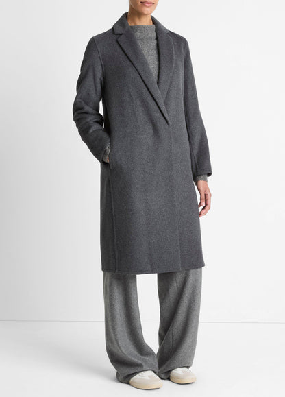 Vince Classic Wool-Blend Straight Coat - Jackets & Outerwear