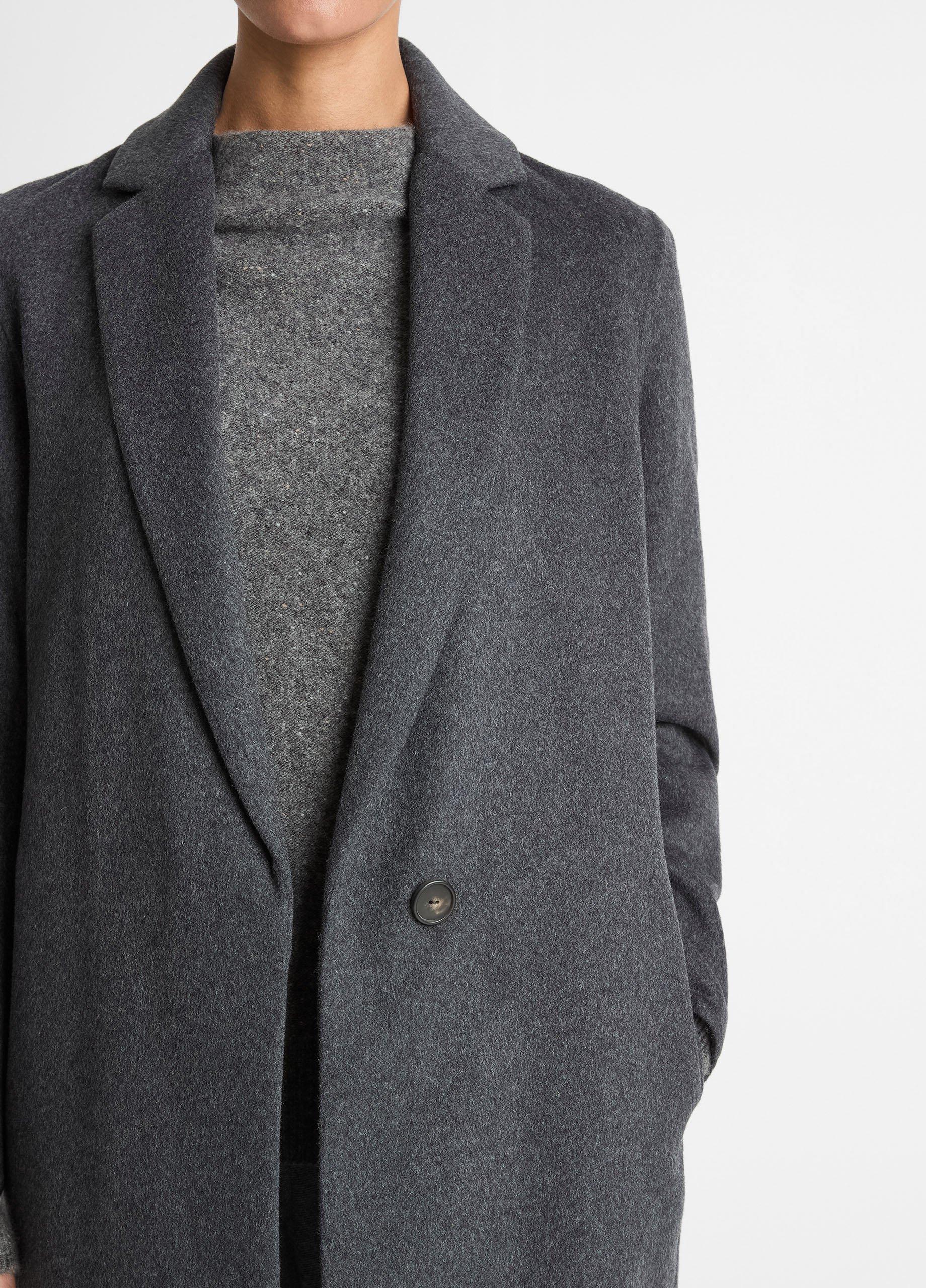 Vince Classic Wool-Blend Straight Coat - Jackets & Outerwear