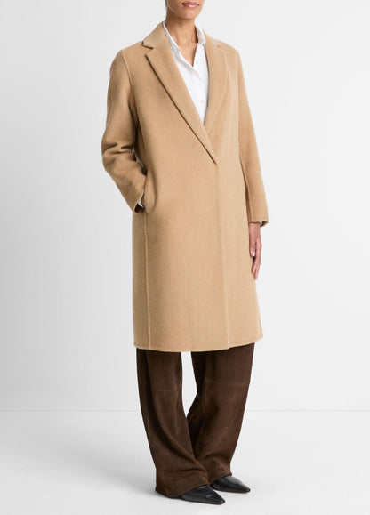 Vince Classic Wool-Blend Straight Coat - Jackets & Outerwear