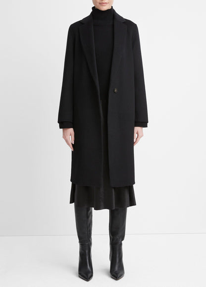 Vince Classic Wool-Blend Straight Coat - Jackets & Outerwear