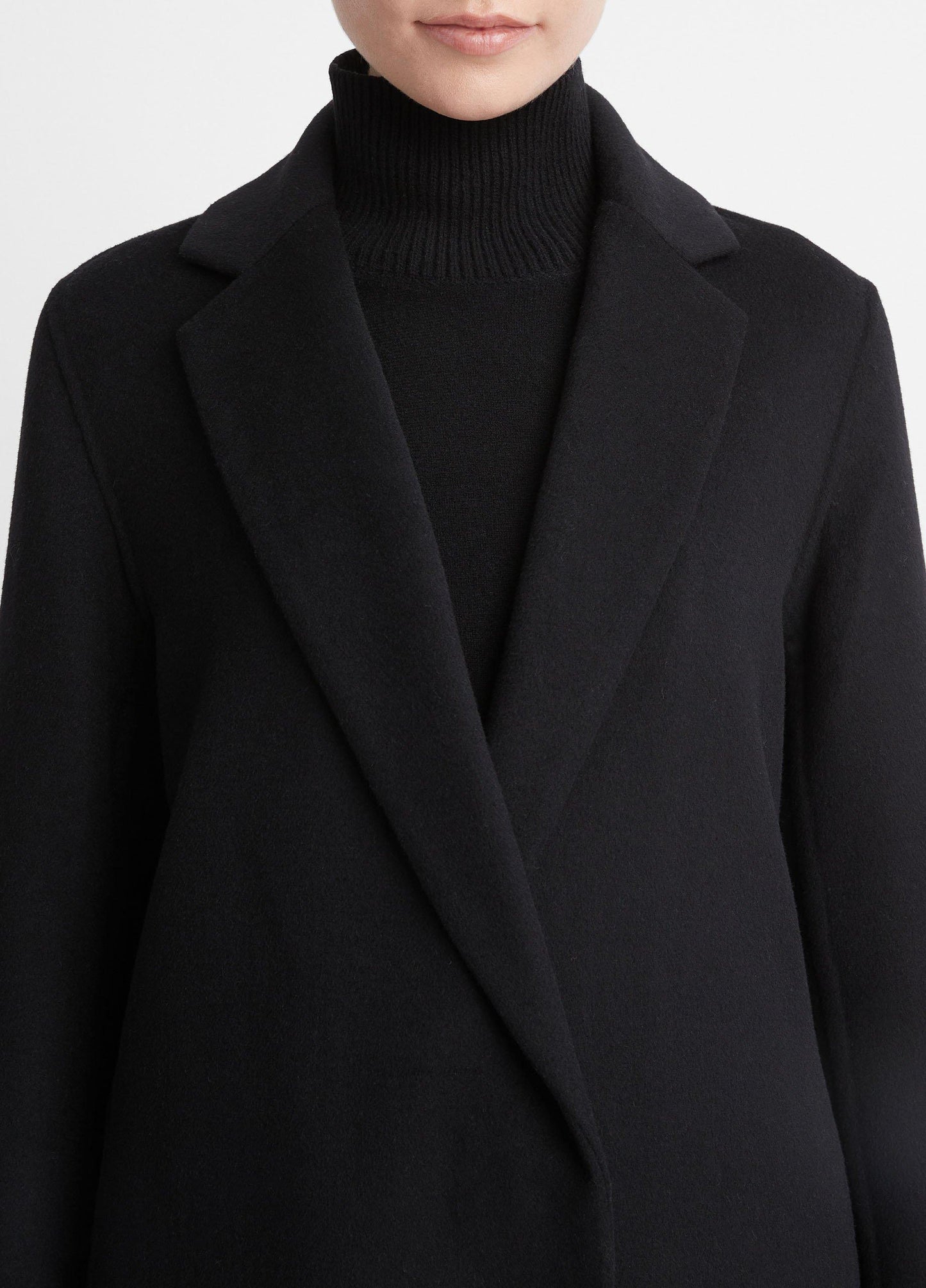 Vince Classic Wool-Blend Straight Coat - Jackets & Outerwear