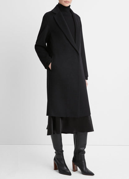 Vince Classic Wool-Blend Straight Coat - Jackets & Outerwear