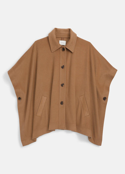 Vince Leather-Trim Wool Cape - Accessories