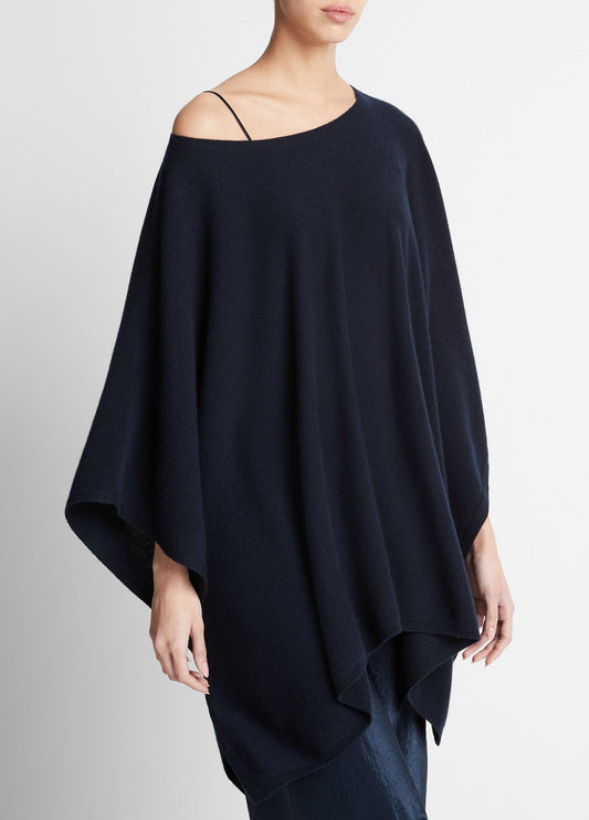 Vince Reverse-Jersey Cashmere Boat-Neck Poncho - Accessories
