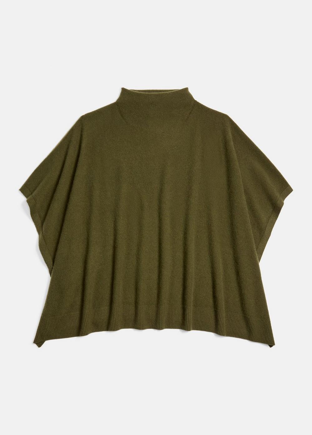 Vince Merino Wool-Cashmere Funnel-Neck Poncho - Accessories