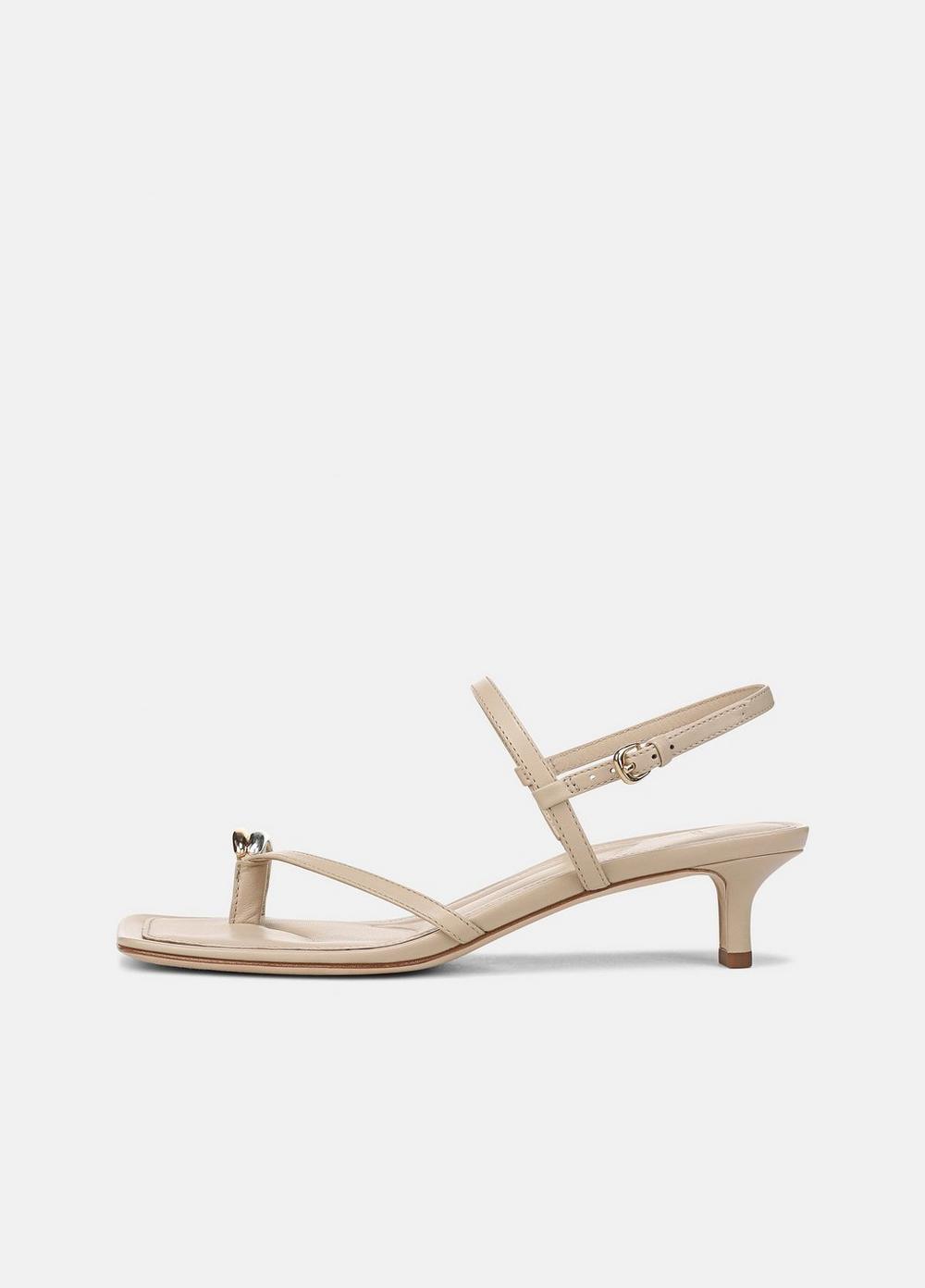 Vince Polli Leather Heeled Toe-Ring Sandal - Shoes