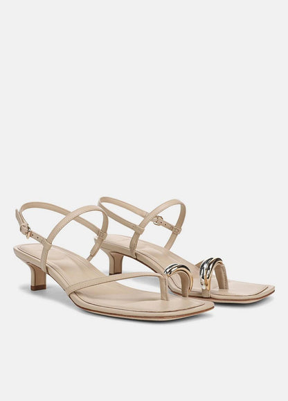 Vince Polli Leather Heeled Toe-Ring Sandal - Shoes