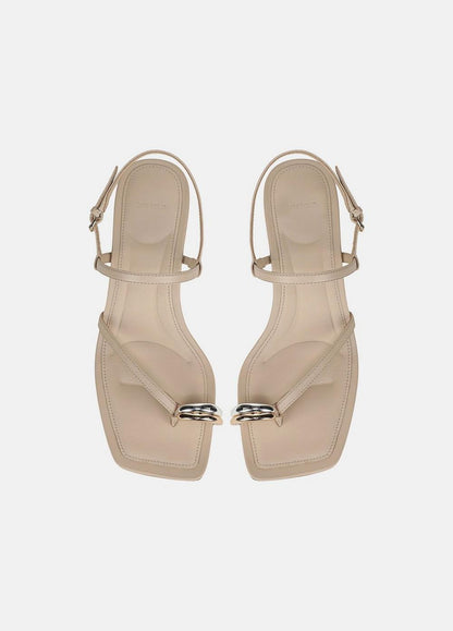 Vince Polli Leather Heeled Toe-Ring Sandal - Shoes