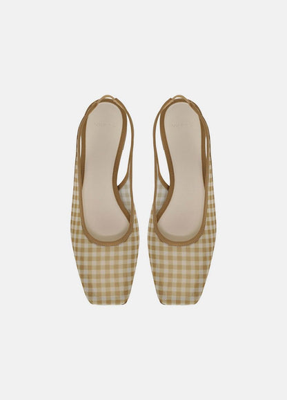 Vince Daphne Gingham Slingback Flat - Shoes