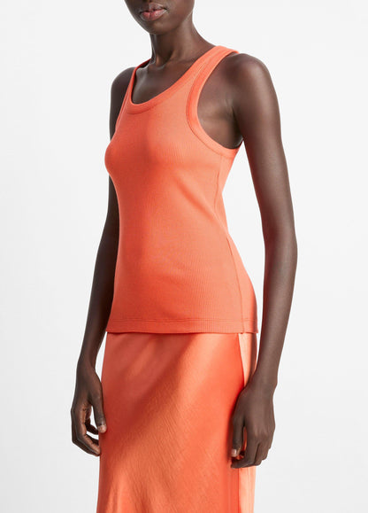 Vince Ribbed Scoop-Neck Tank - Shirts & Tees