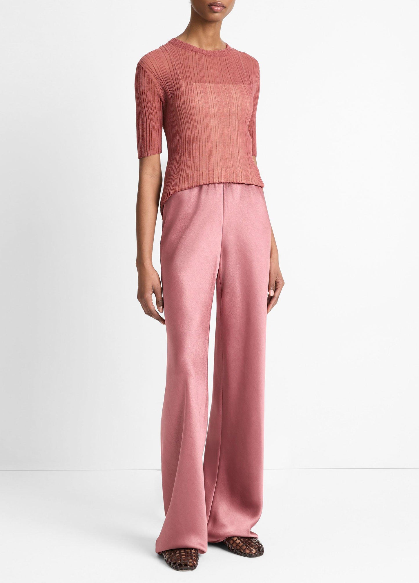 Vince Colette High-Rise Fluid Satin Bias Pant - Pants & Shorts