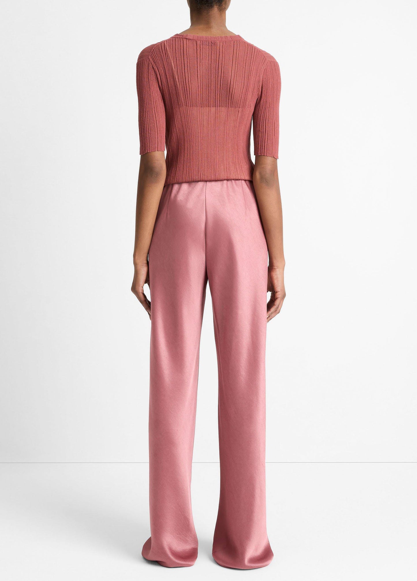 Vince Colette High-Rise Fluid Satin Bias Pant - Pants & Shorts