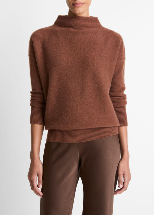 Vince Plush Cashmere Funnel-Neck Sweater - Sweaters