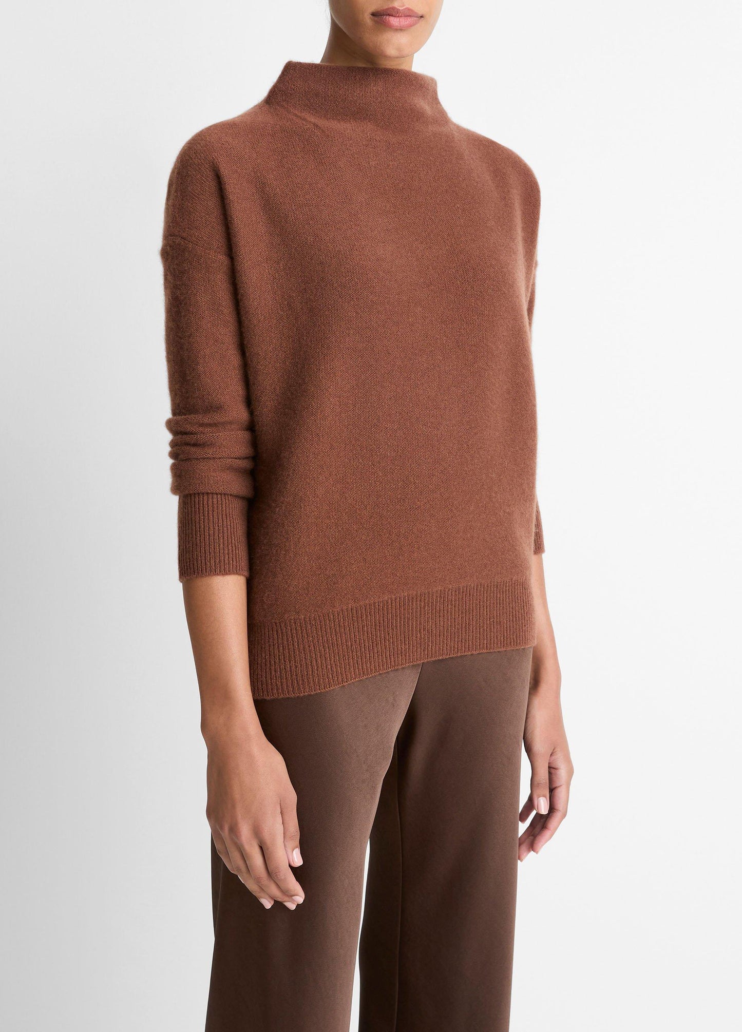 Vince Plush Cashmere Funnel-Neck Sweater - Sweaters