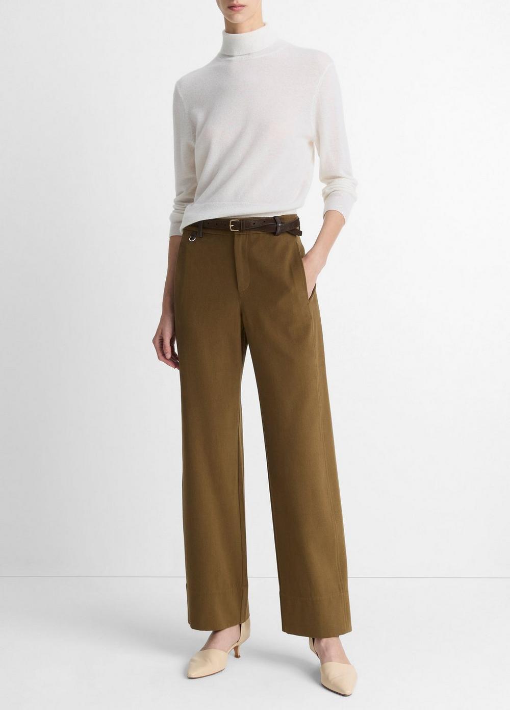 Vince Cashmere-Silk Three-Quarter-Sleeve Mock-Neck Sweater - Sweaters