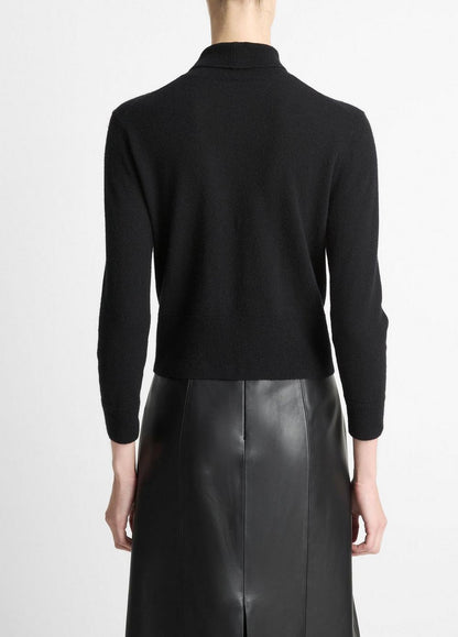 Vince Cashmere-Silk Three-Quarter-Sleeve Mock-Neck Sweater - Sweaters
