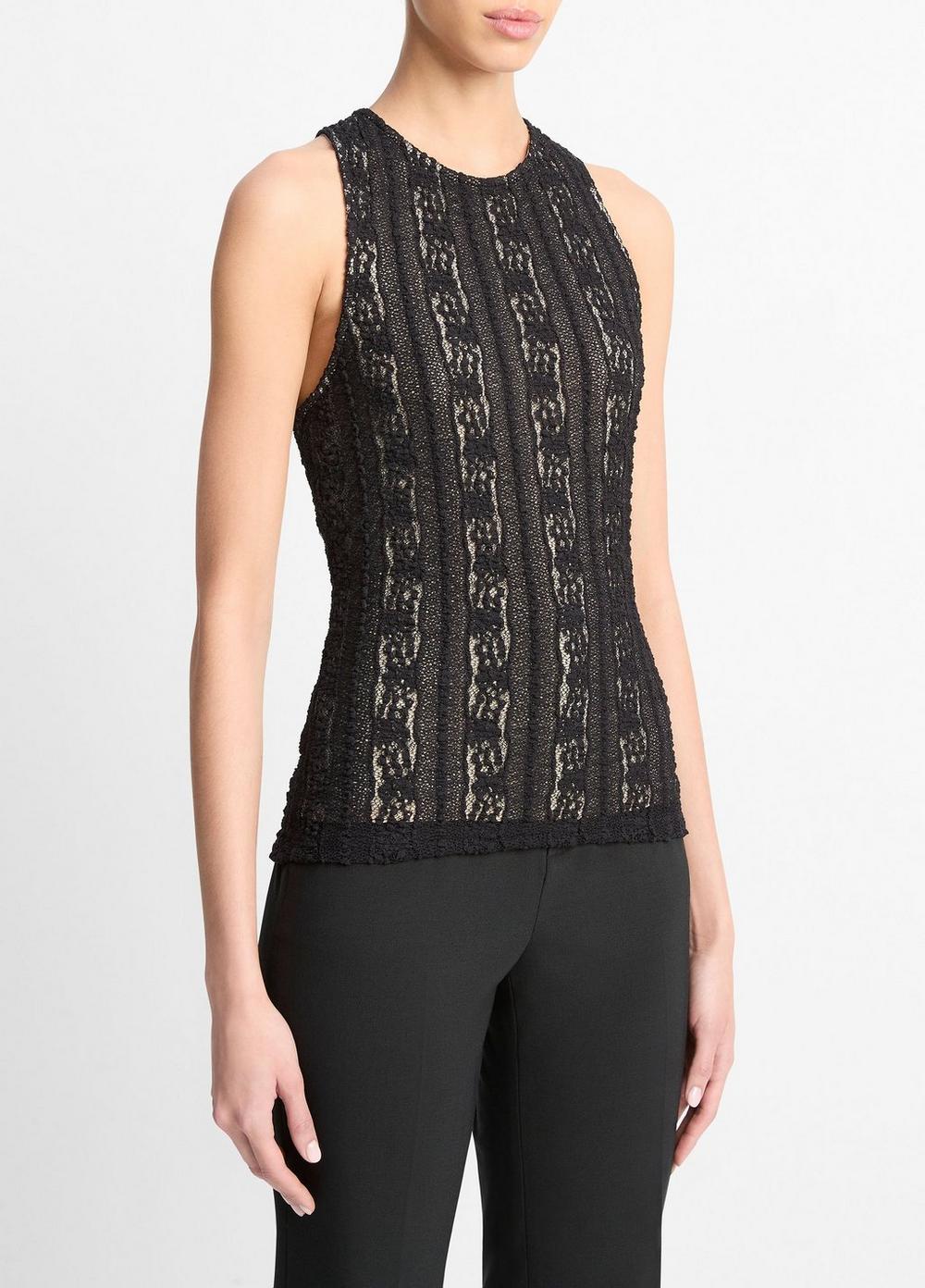 Vince Smocked Lace Shell - Shirts & Tees