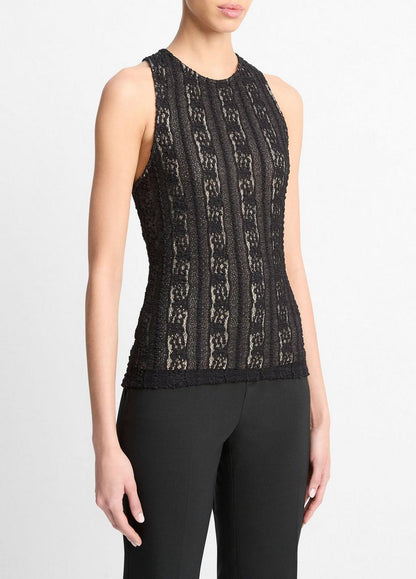 Vince Smocked Lace Shell - Shirts & Tees