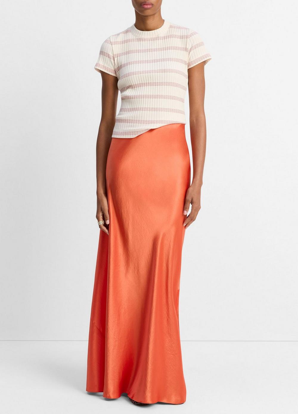 Vince Striped Ribbed Cotton-Blend Top - Shirts & Tees