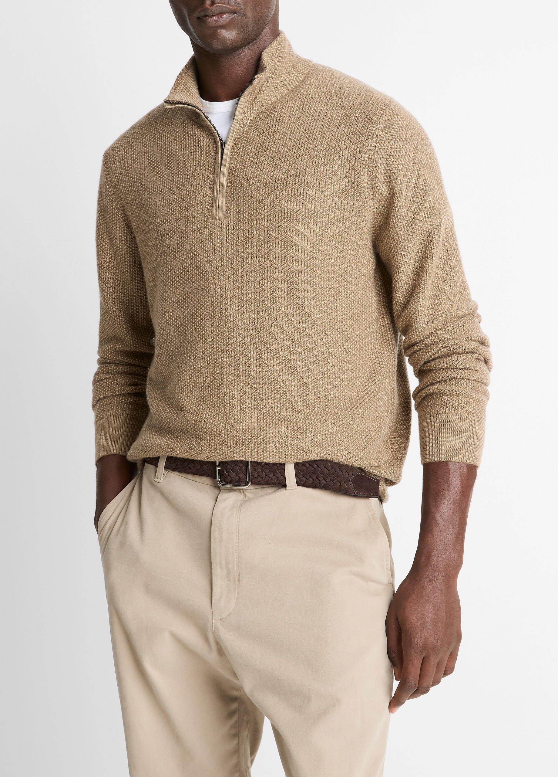 Vince Geo-Jacquard Wool-Blend Quarter-Zip Sweater - Sweaters