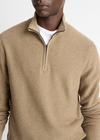 Vince Geo-Jacquard Wool-Blend Quarter-Zip Sweater - Sweaters