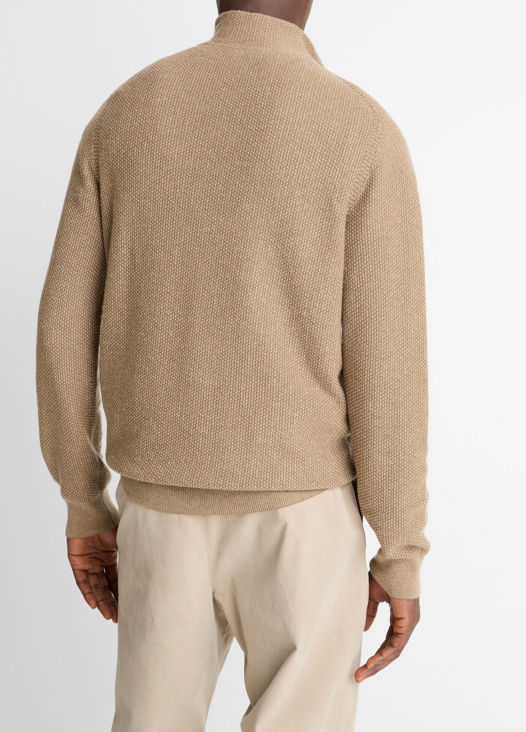 Vince Geo-Jacquard Wool-Blend Quarter-Zip Sweater - Sweaters