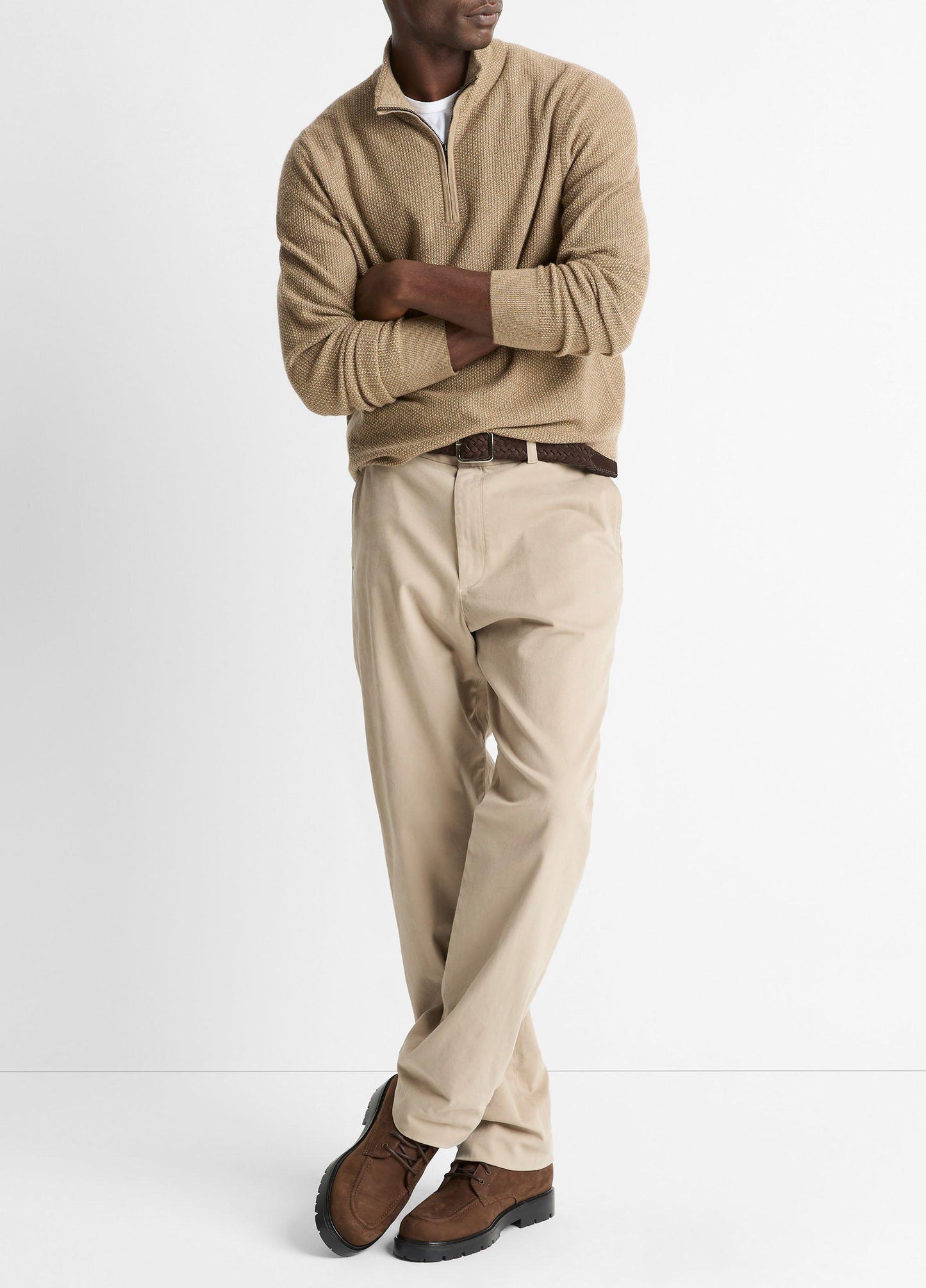 Vince Geo-Jacquard Wool-Blend Quarter-Zip Sweater - Sweaters