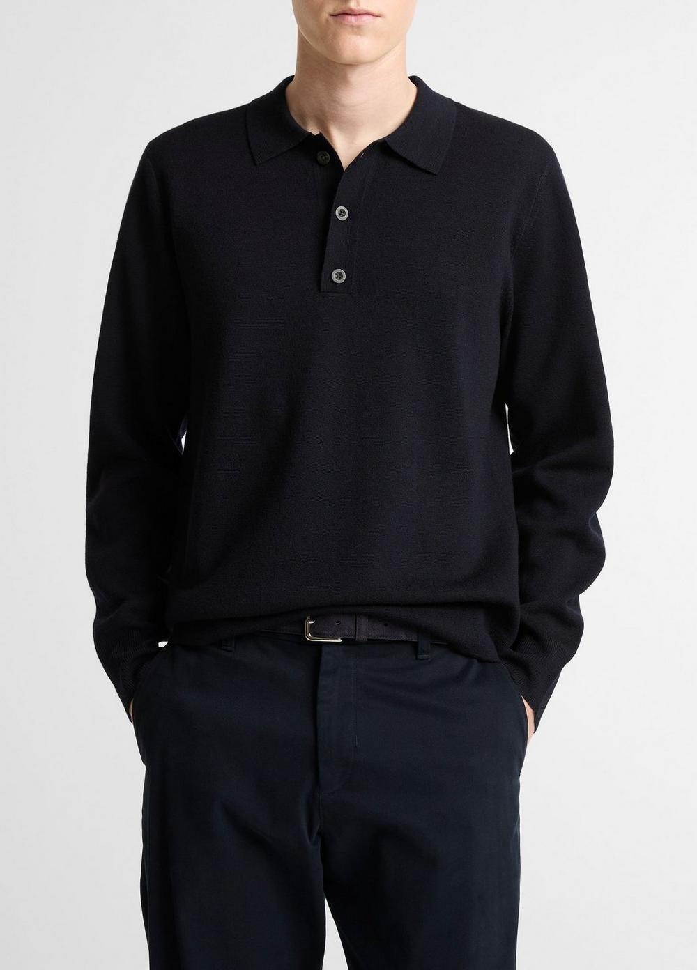 Vince Italian Merino Wool Milano Polo Sweater - Sweaters