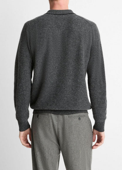 Vince Feed Stripe Plush Cashmere Johnny-Collar Sweater - Sweaters