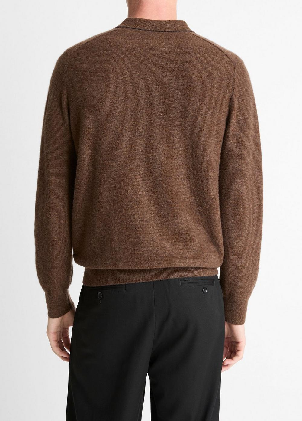 Vince Feed Stripe Plush Cashmere Johnny-Collar Sweater - Sweaters