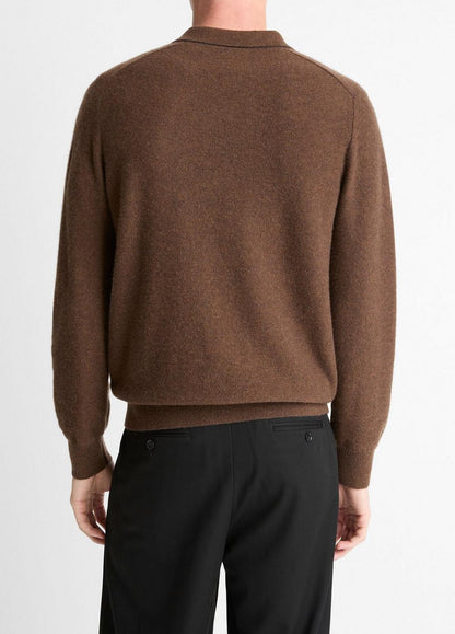 Vince Feed Stripe Plush Cashmere Johnny-Collar Sweater - Sweaters
