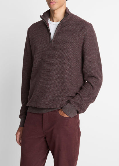 Vince Geo-Jacquard Wool-Blend Quarter-Zip Sweater - Sweaters