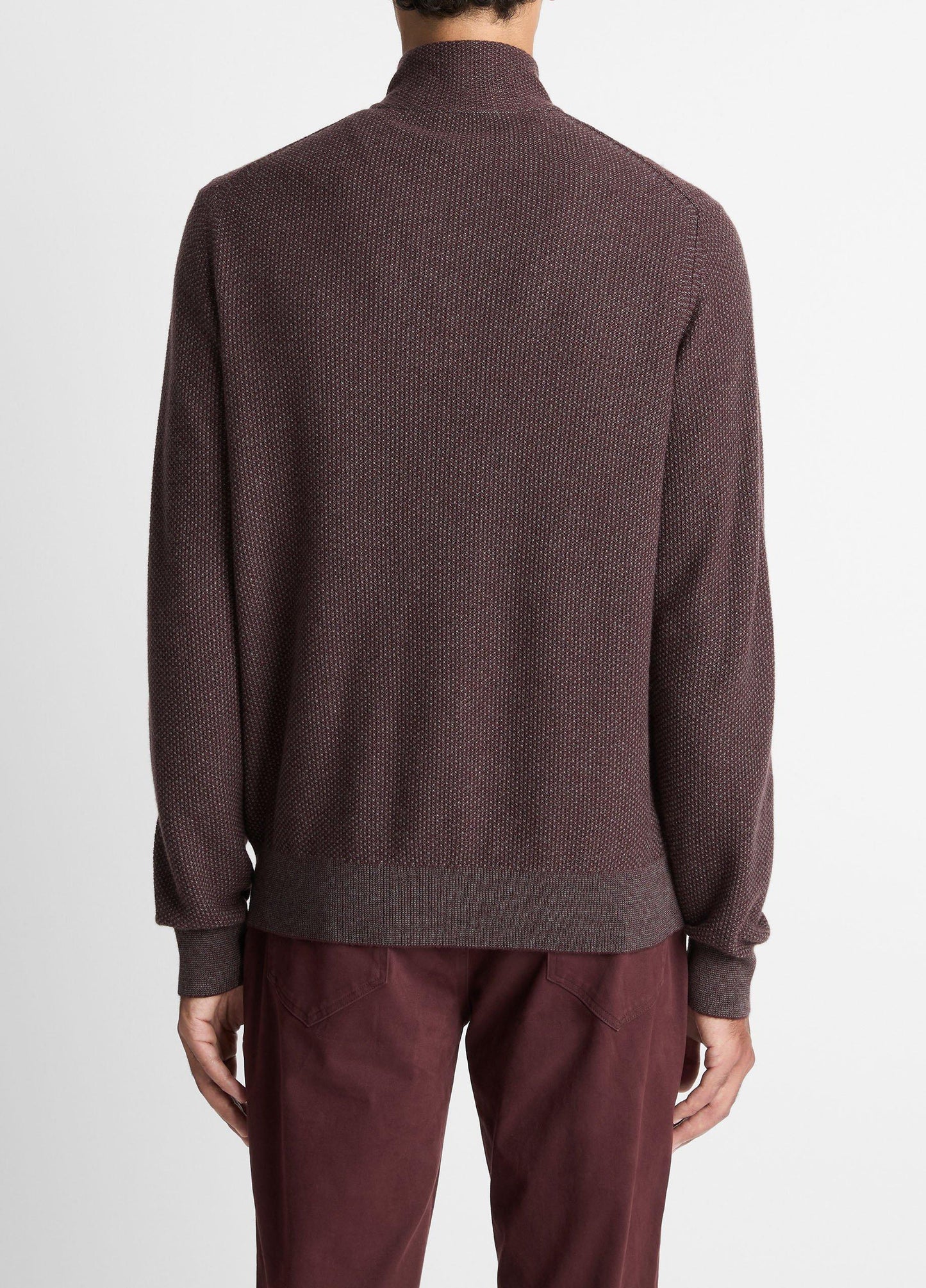 Vince Geo-Jacquard Wool-Blend Quarter-Zip Sweater - Sweaters