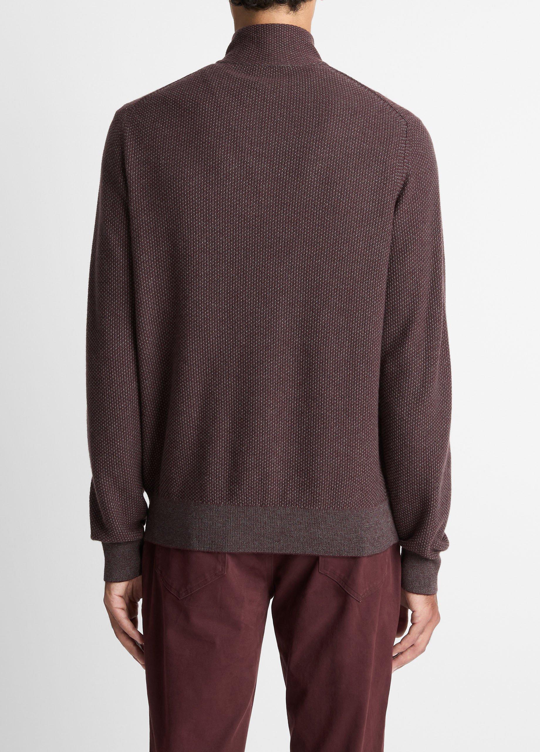Vince Geo-Jacquard Wool-Blend Quarter-Zip Sweater - Sweaters